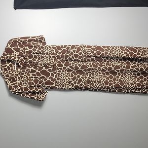 Vintage Giraffe Print Maxi Dress Silk Blend